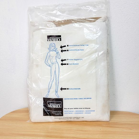 Vintage 70s Montgomery Ward Deadstock Thermal Underwear Set (Top & Pants) Size M - Picture 5 of 8